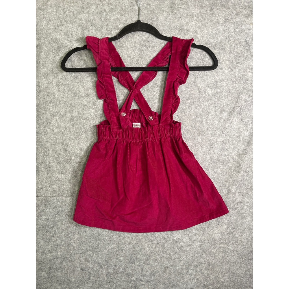 Carters‎ Child of Mine Magenta Pink Corduroy Ruffle Strap Pinafore Skirt 5T
